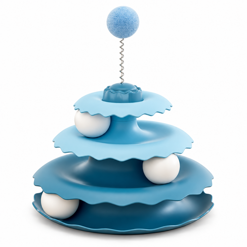 Cat Track Tower Toy - Blue