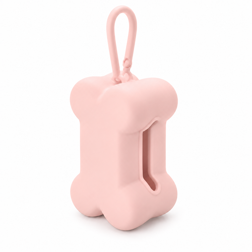 Silicone Poop Bag Holder - Bone, Pink