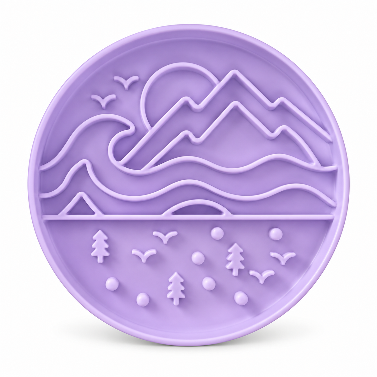 Silicone Slow-Feeder Lick Mat - Mountains, Lavender