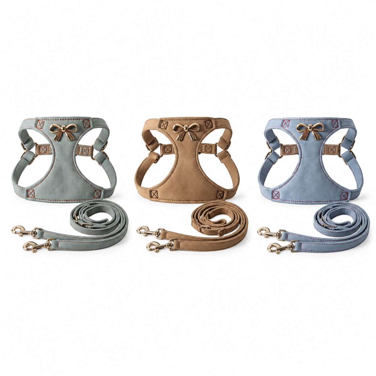 Bow Detail Dog Harness and Lead Set