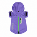 Purple Hooded Dog Raincoat with Reflective Details